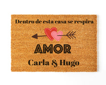 Charger l'image dans la galerie, Paillasson Personnalisé en fibre de coco avec pantoufles Famille 3