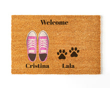 Charger l'image dans la galerie, Paillasson personnalisé en fibre de coco avec pantoufles pour animaux de compagnie