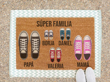 Charger l'image dans la galerie, Paillasson personnalisé en fibre de coco avec chaussons Famille 5