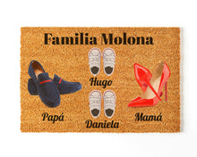 Cargar imagen en el visor de la galería, Felpudo Personalizado Fibra de Coco Mocasines Familia 4

